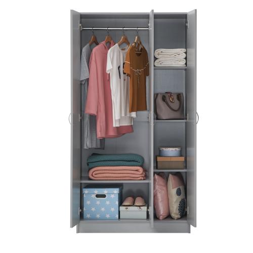 Essentials 3 Door Double Wardrobe Grey | TAD513 | 